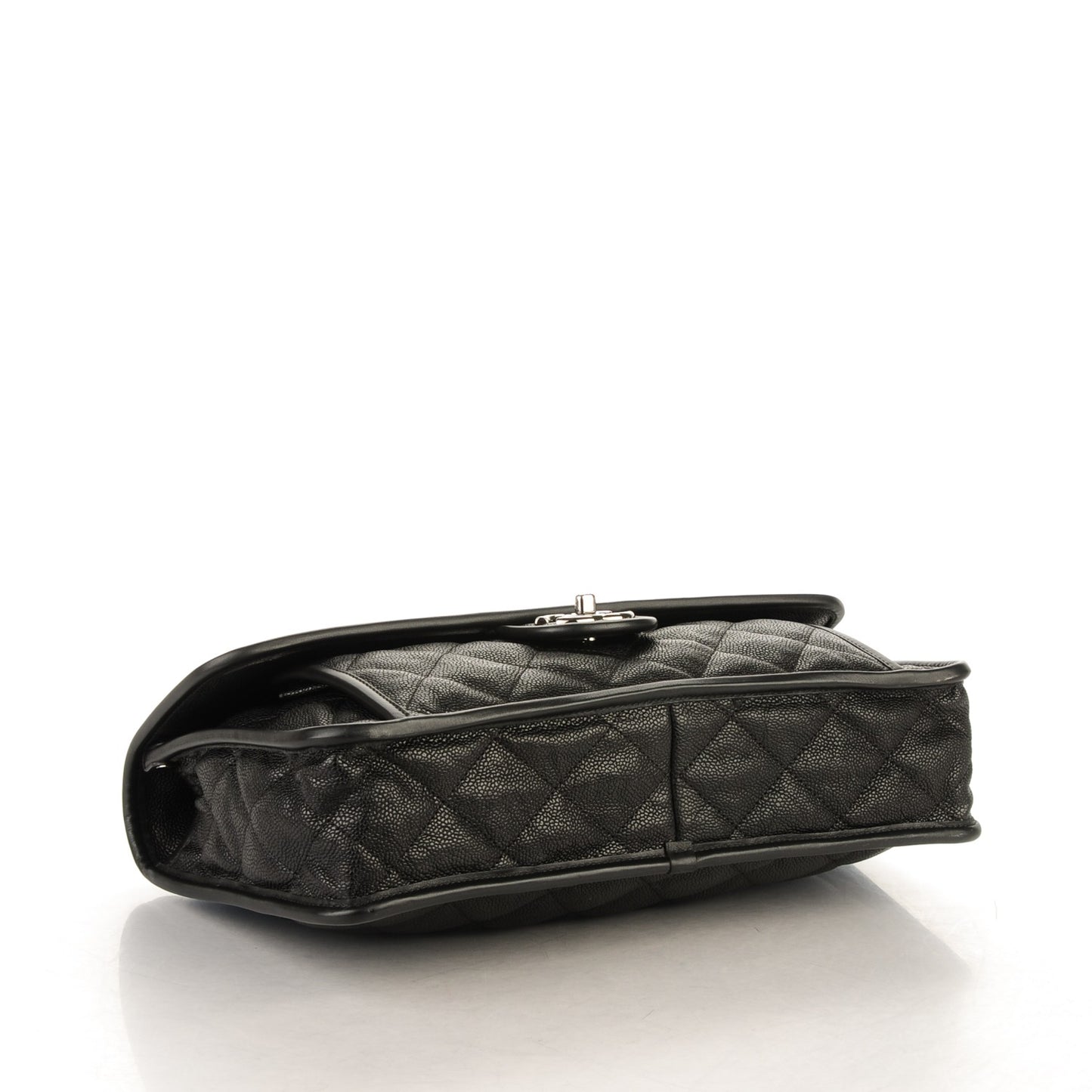 Caviar Quilted Large French Riviera Flap Black