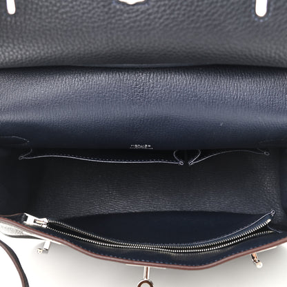 Hermes Taurillon Clemence Tri-Color Jypsiere 28 Etain Bleu Ocean Bleu Abysse 4 of 8