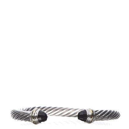 David Yurman Sterling Silver 14K Yellow Gold Black Onyx 5mm Cable Classics Bracelet 1 of 5