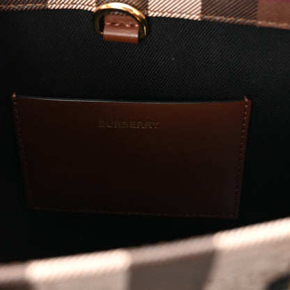 Burberry E-Canvas Check Calfskin Mini Freya Tote Dark Birch Brown 6 of 9