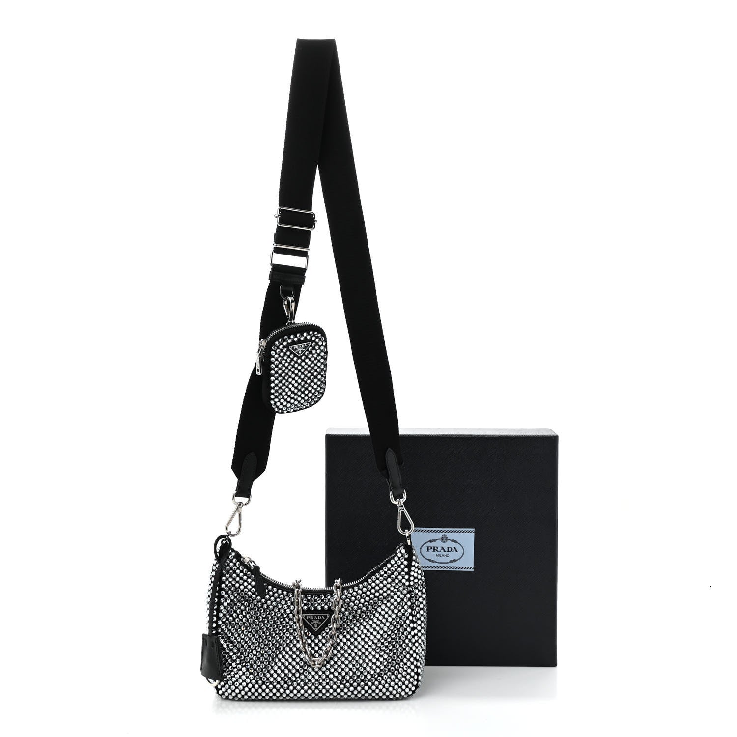 Prada Satin Crystal Re-Edition 2005 Shoulder Bag Cristal 12 of 12