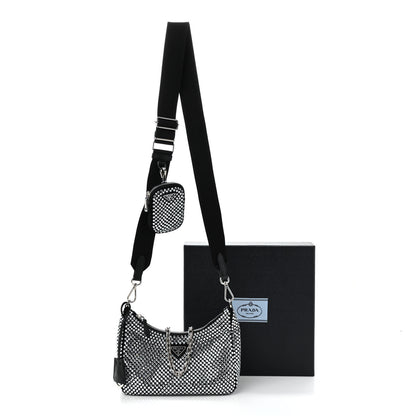 Prada Satin Crystal Re-Edition 2005 Shoulder Bag Cristal 12 of 12