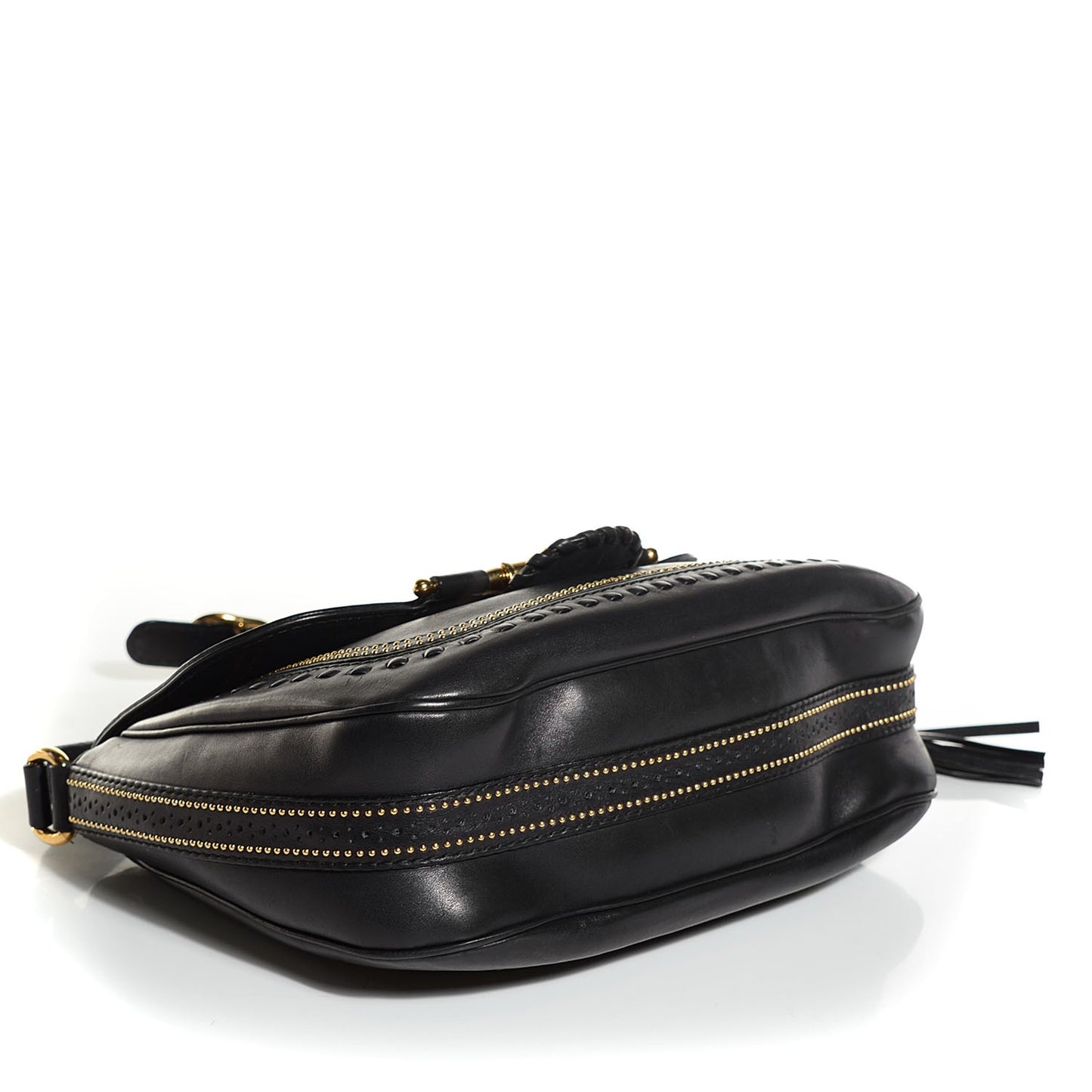 Calfskin Medium Snaffle Bit Shoulder Bag Black