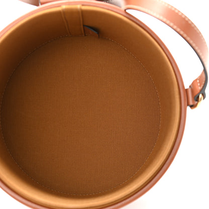 Celine Calfskin Triomphe Canvas Medium Tambour Bag Tan 5 of 11