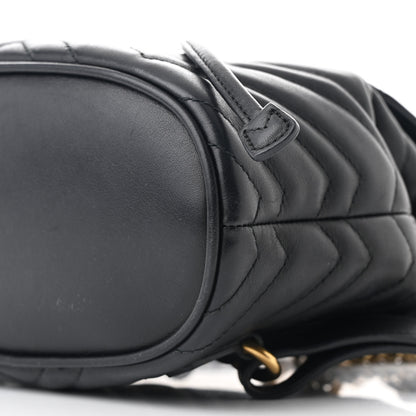 Gucci Calfskin Matelasse GG Marmont Flap Backpack Black 10 of 10