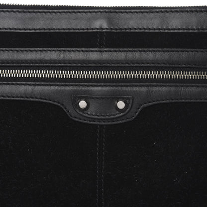 Balenciaga Suede Arena Lambskin Classic Hardware City Medium Pouch Black 9 of 9