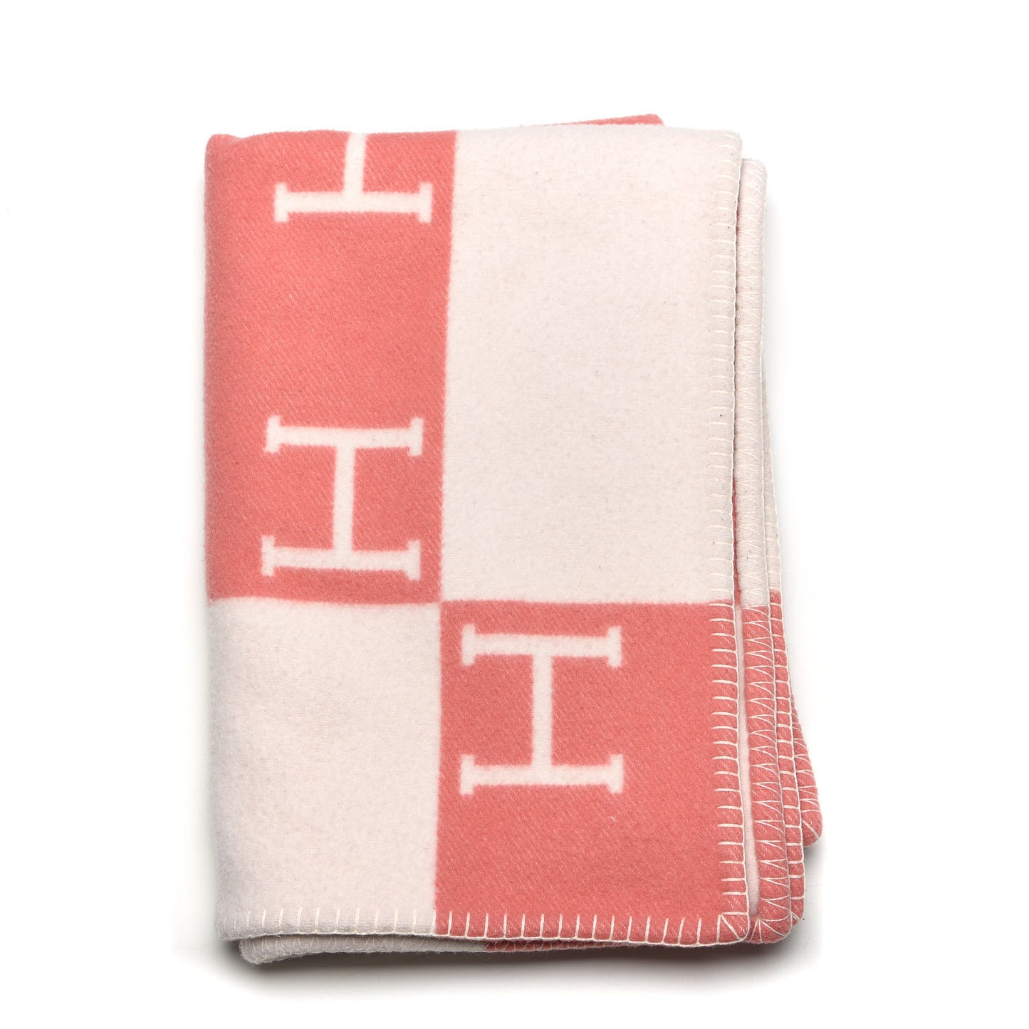 Wool Cashmere Avalon Baby Blanket Rose Airelle White