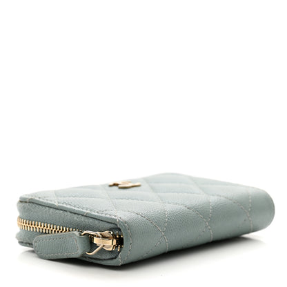 Chanel Caviar Quilted Zip Coin Purse Blue 4 of 7