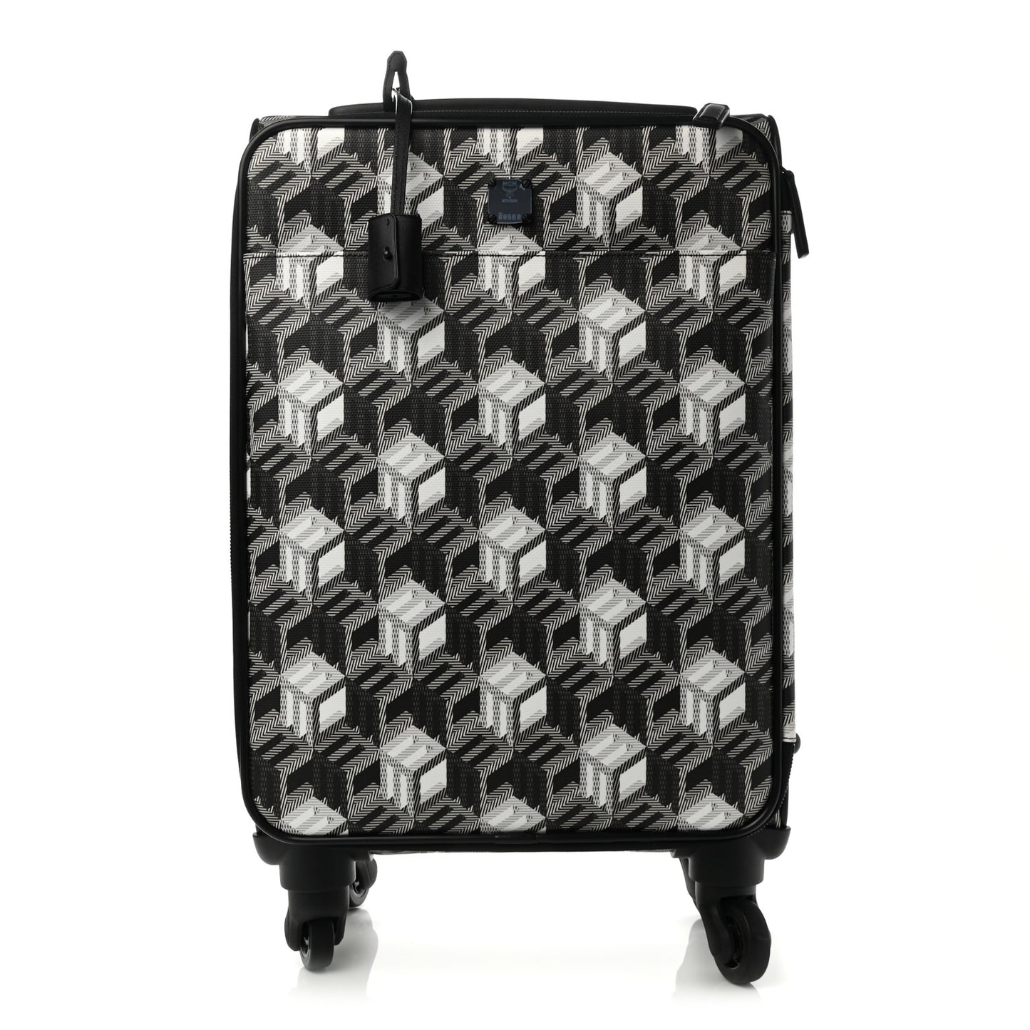 Canvas Monogram Small Cabin Traveler Trolley Suitcase Black White