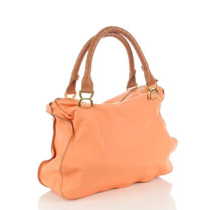 Chloe Calfskin Large Marcie Lock Satchel Peach Pink 3 of 8