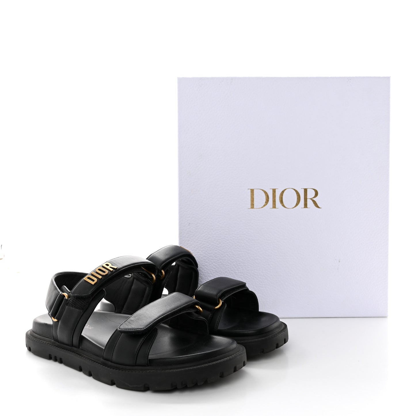 Lambskin Dioract 10mm Sandals 39.5 Black