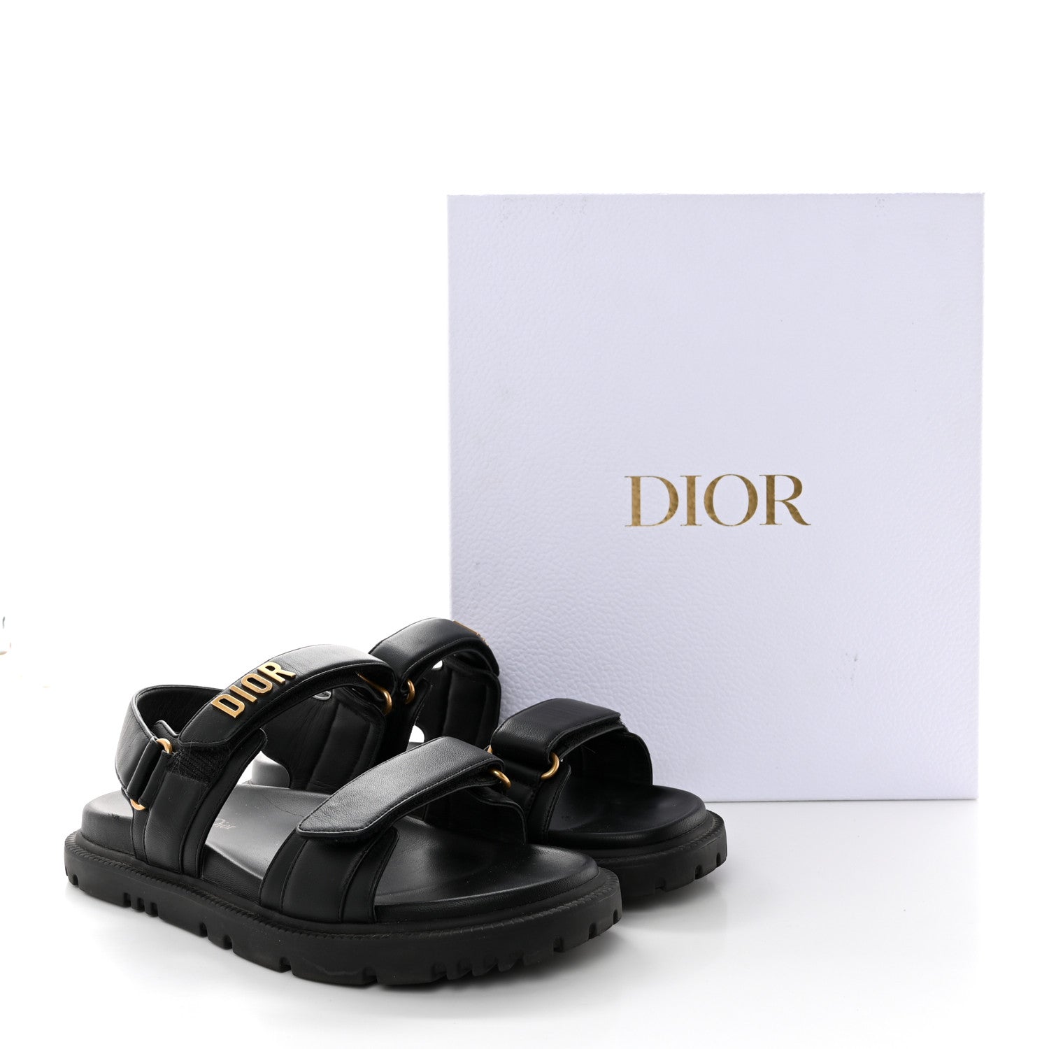 Christian Dior Lambskin Dioract 10mm Sandals 39.5 Black 3 of 11