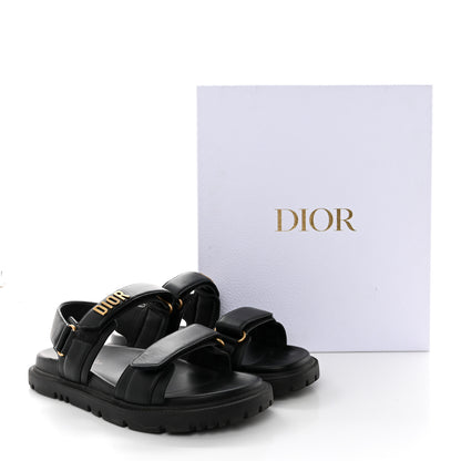 Christian Dior Lambskin Dioract 10mm Sandals 39.5 Black 3 of 11
