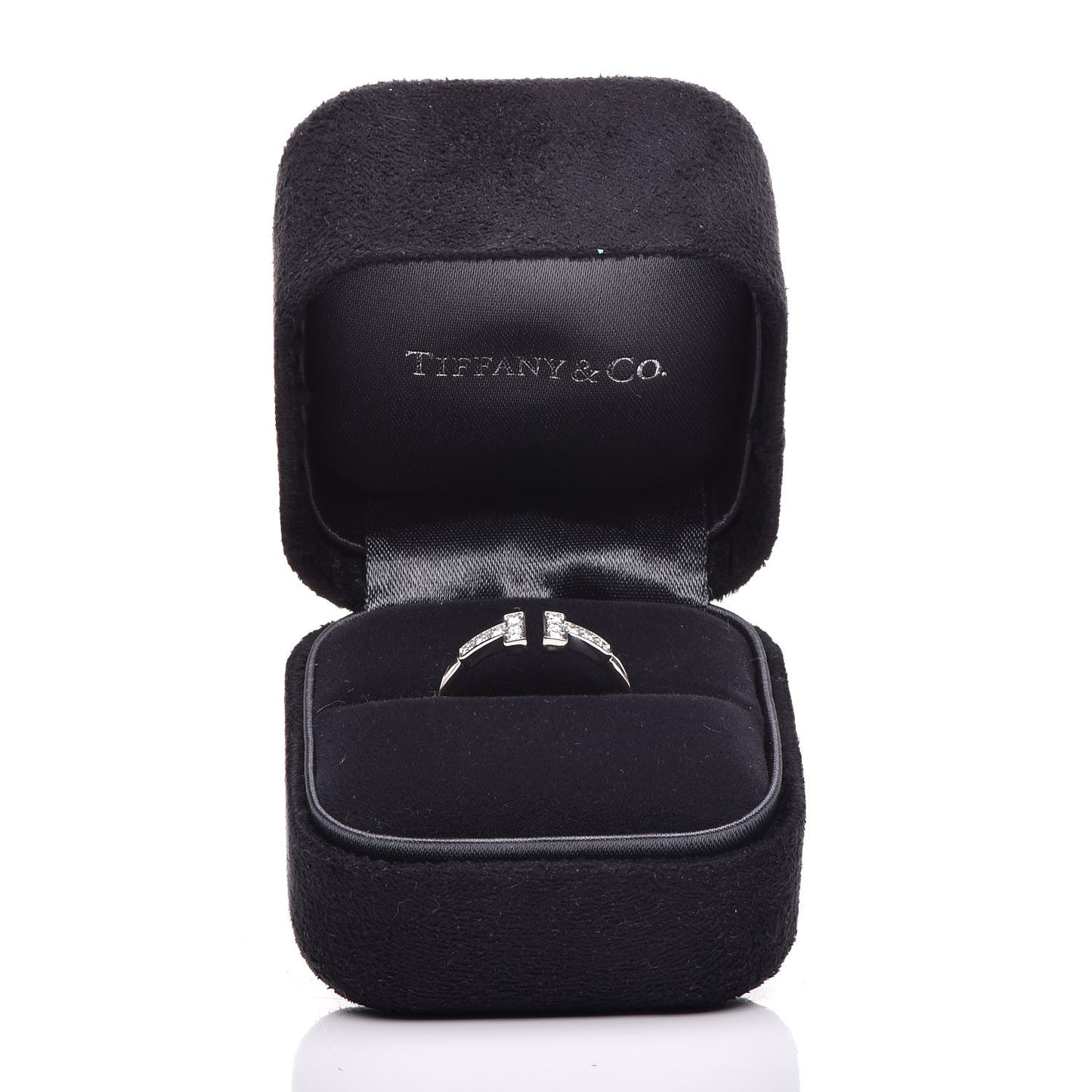 18K White Gold Diamond T Wire Ring 52 6