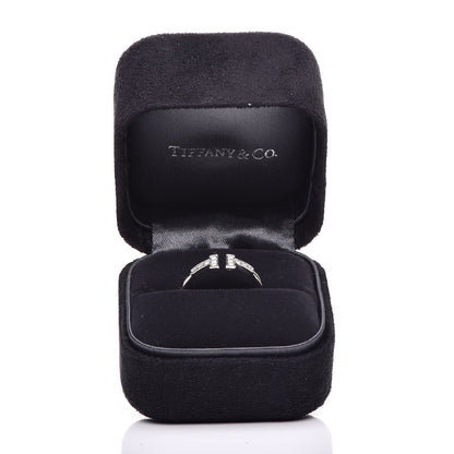 Tiffany 18K White Gold Diamond T Wire Ring 52 6 5 of 5