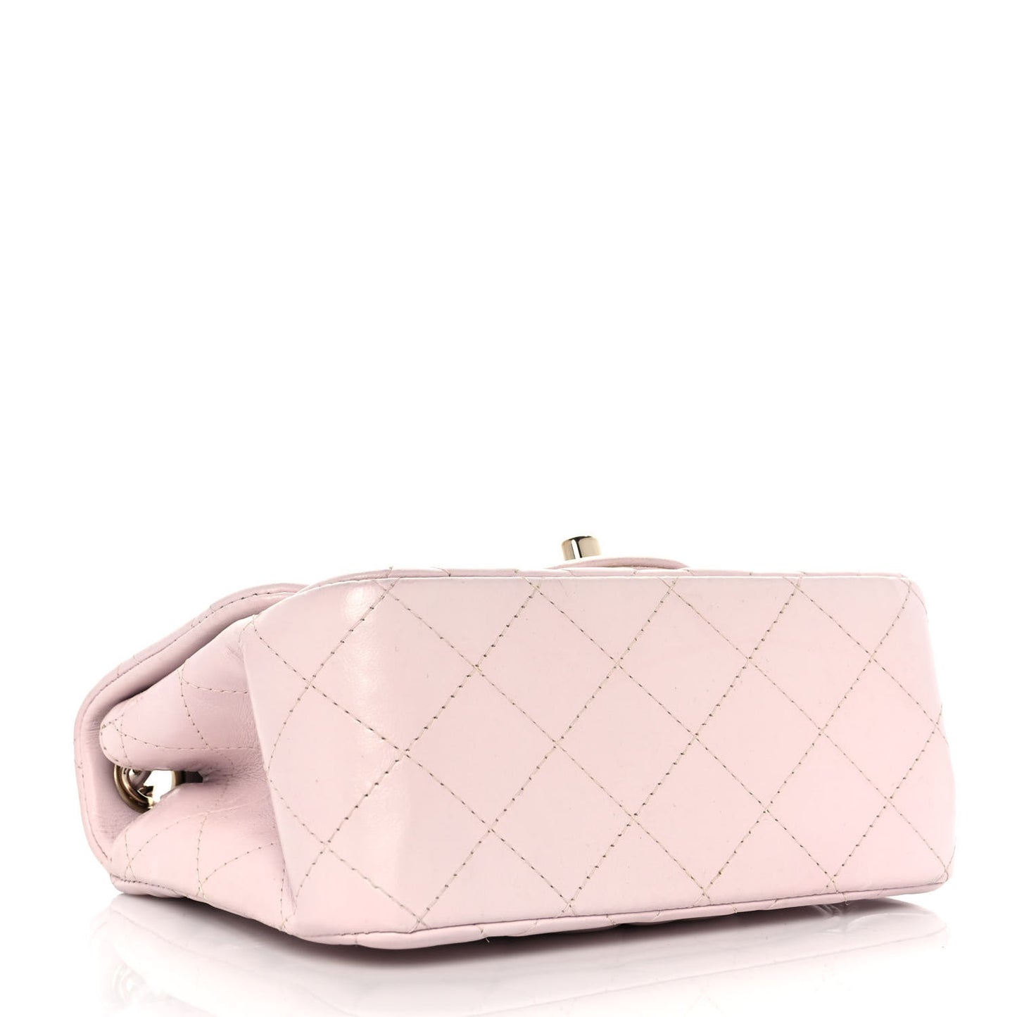 Lambskin Quilted Mini Square Flap Light Pink