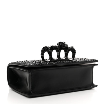 Alexander McQueen Calfskin Crystal Chain Clutch Black 4 of 12