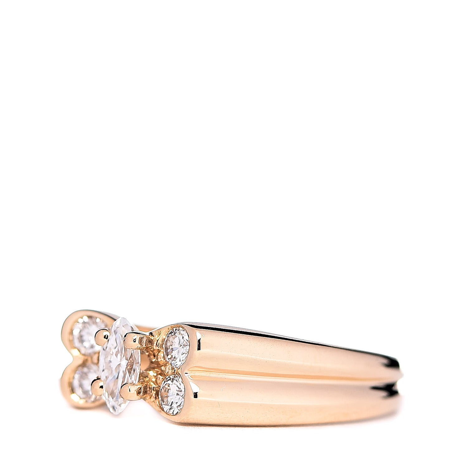 18K Yellow Gold Diamond Butterfly Ring 49 4.75