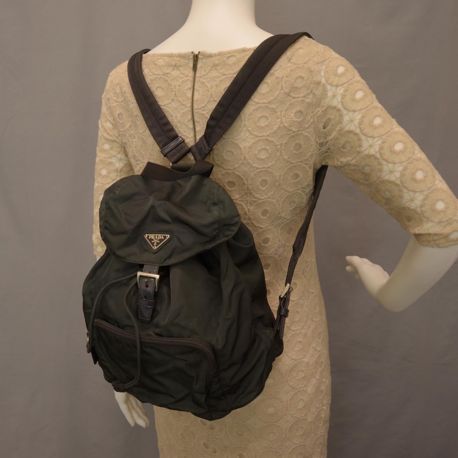 Prada Nylon Cinch Backpack Black 2 of 8