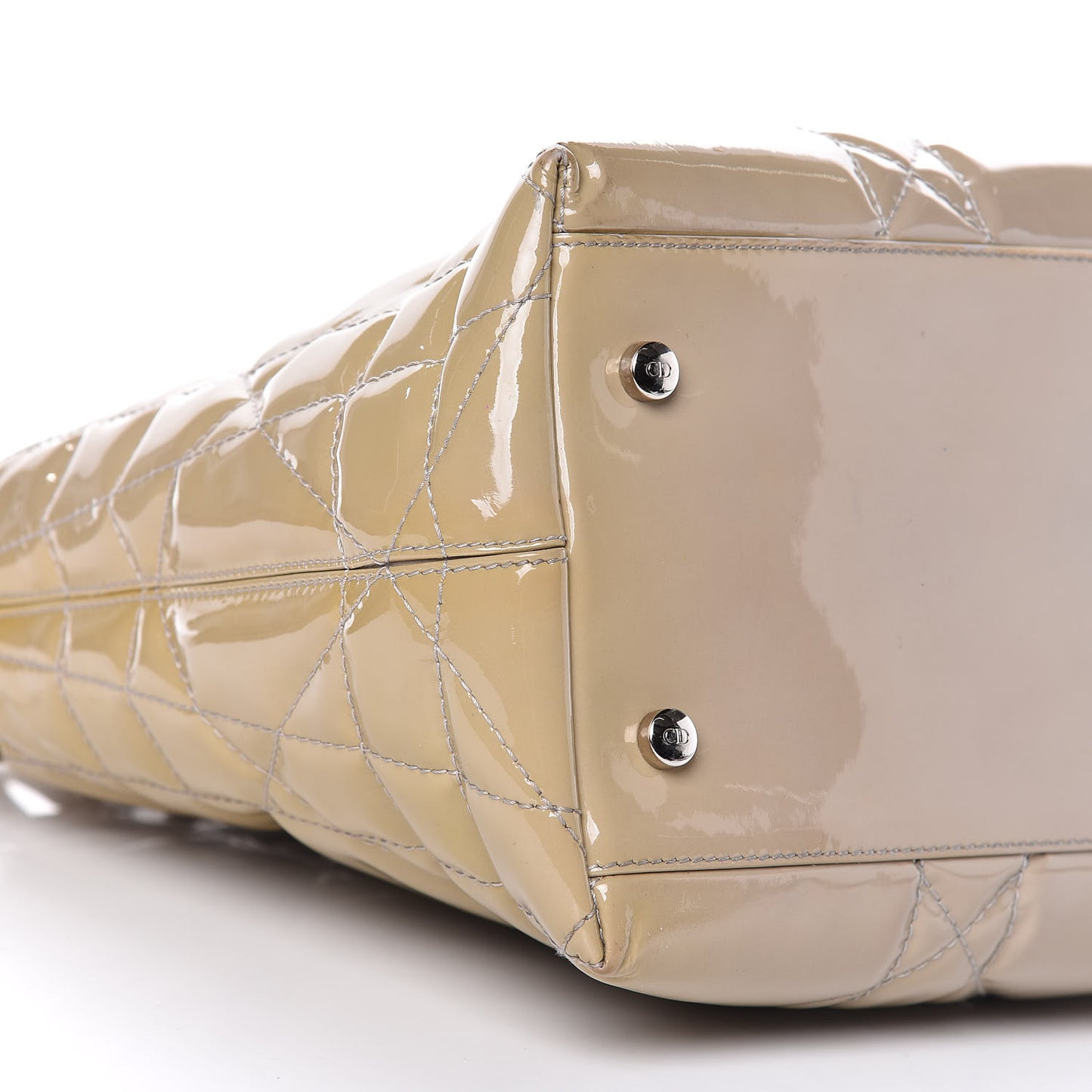 Patent Cannage Medium Granville Tote Beige