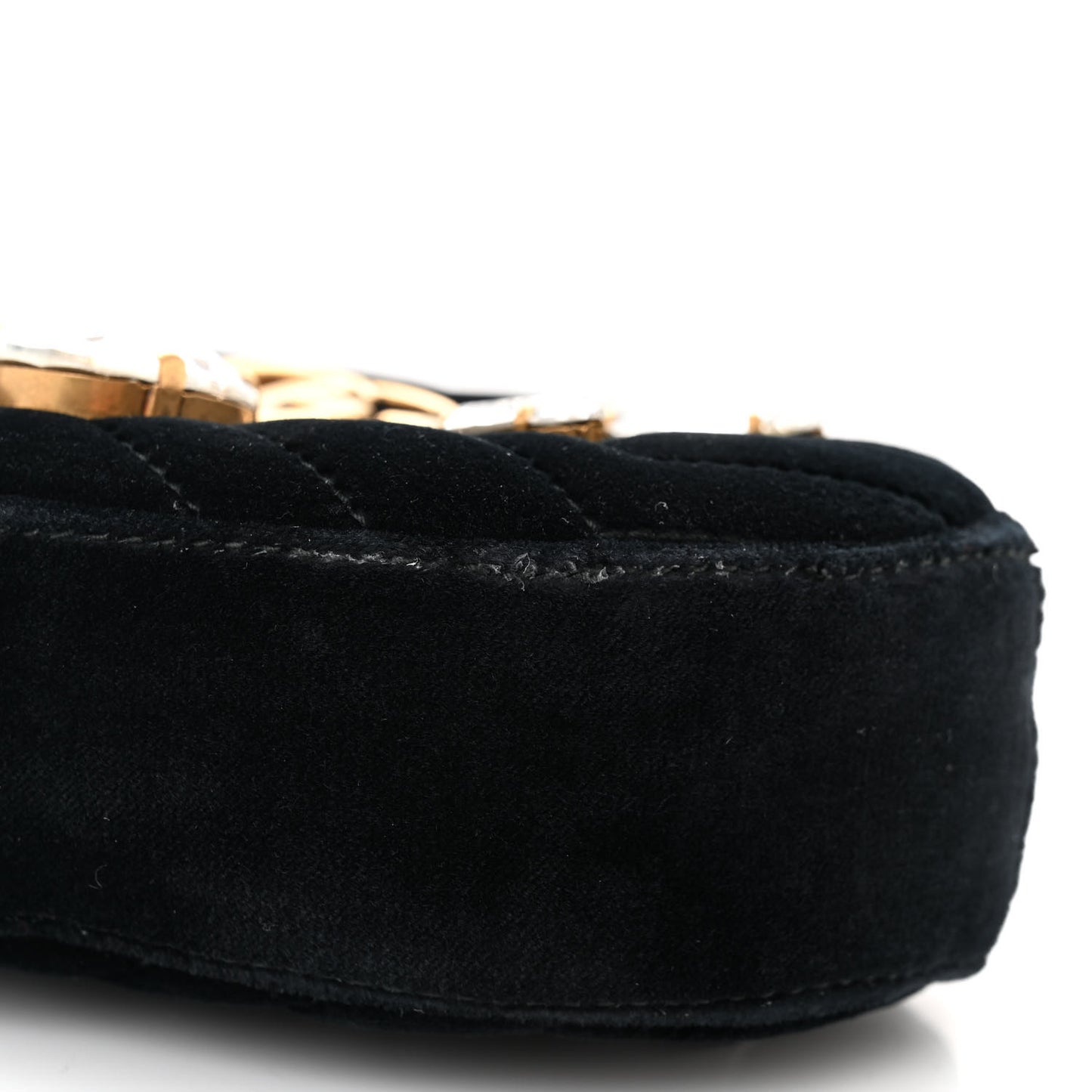 Velvet Matelasse Marquise Crystals GG Marmont Belt Bag 95 38 Black