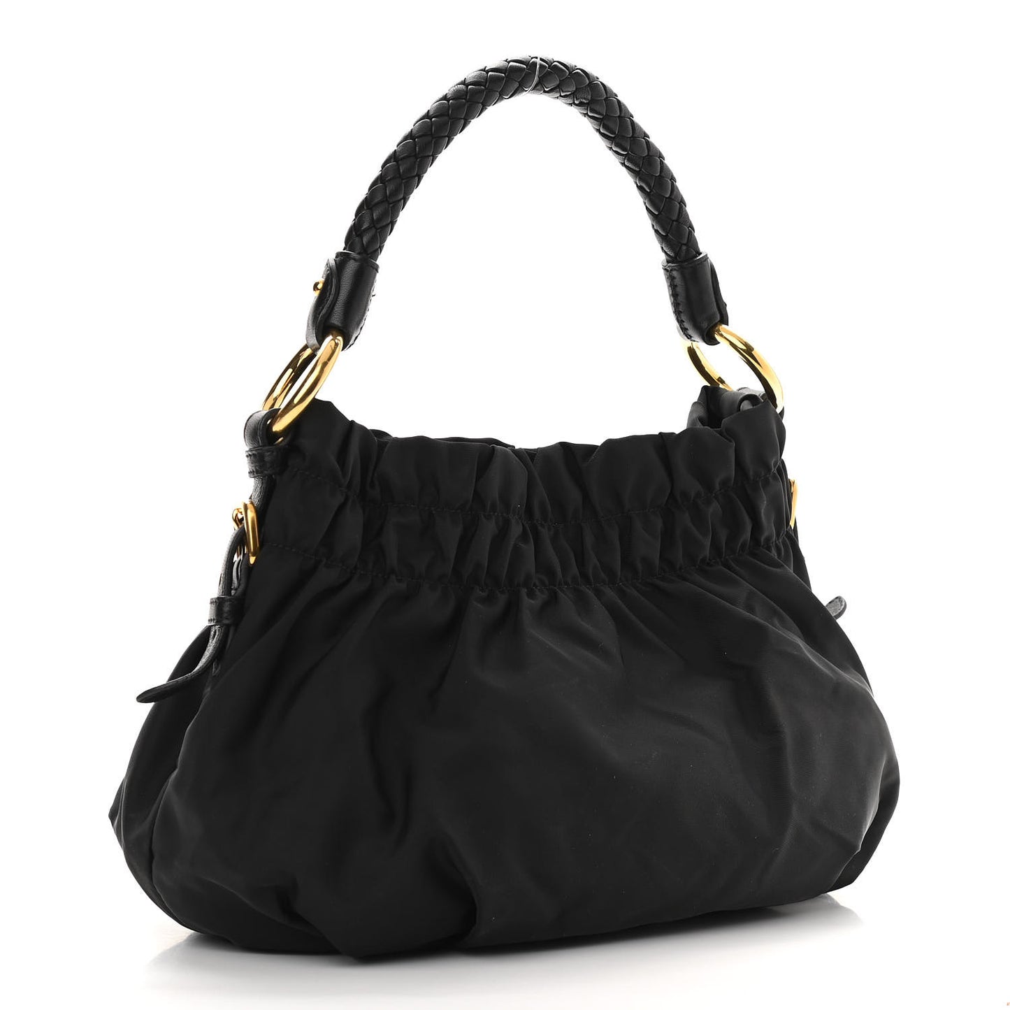 Tessuto Nylon Braided Hobo Black