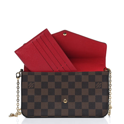 Louis Vuitton Damier Ebene Pochette Felicie Chain Wallet 5 of 5