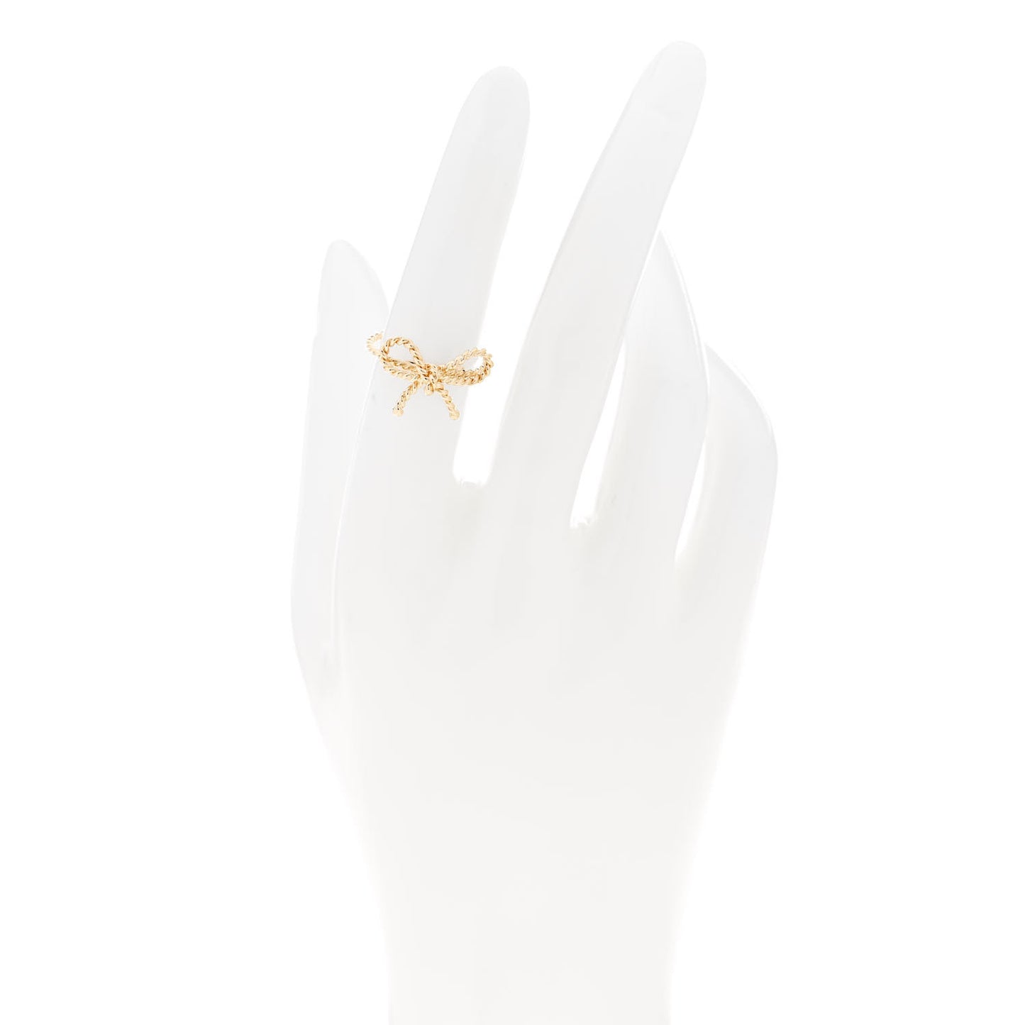 18K Yellow Gold Twist Bow Ring 52 6