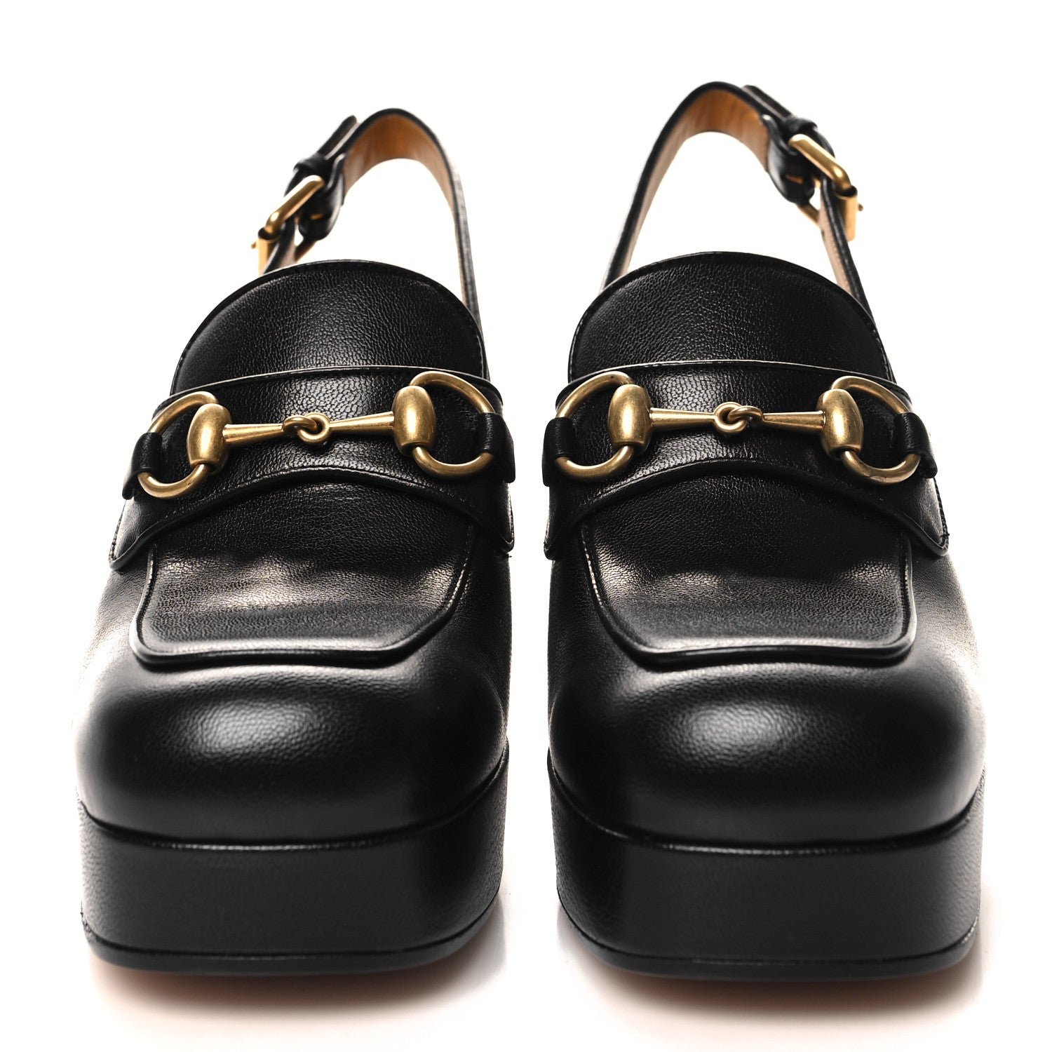 Gucci Quentin Granada Kid Horsebit Slingbacks Pumps 37 Black 2 of 9