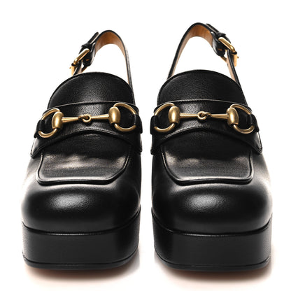 Gucci Quentin Granada Kid Horsebit Slingbacks Pumps 37 Black 2 of 9