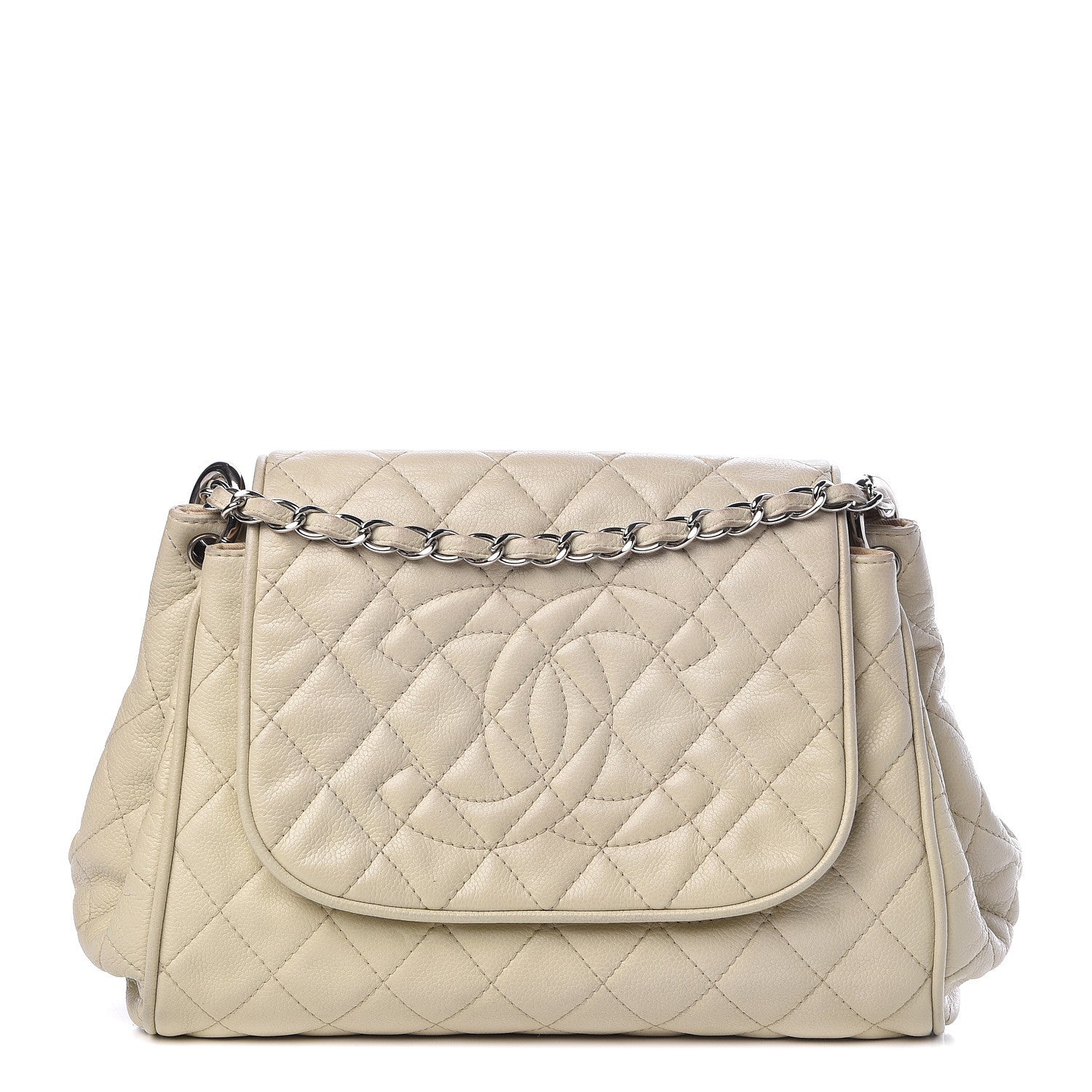 Chanel Caviar Quilted Timeless Accordion Flap Dark White 1 of 16