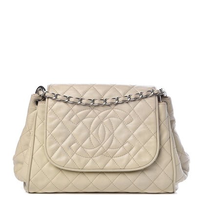 Chanel Caviar Quilted Timeless Accordion Flap Dark White 1 of 16
