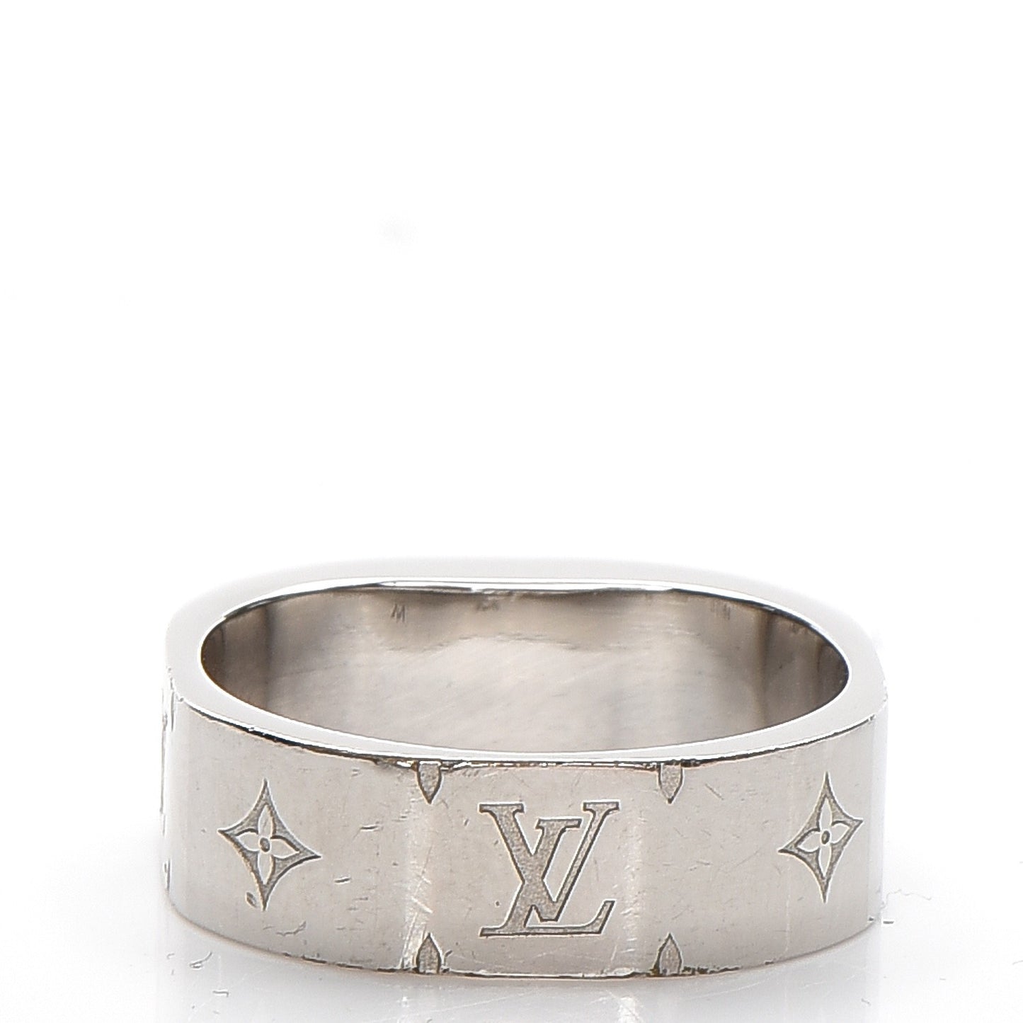 Brass Monogram Engraved Nanogram Ring M Palladium