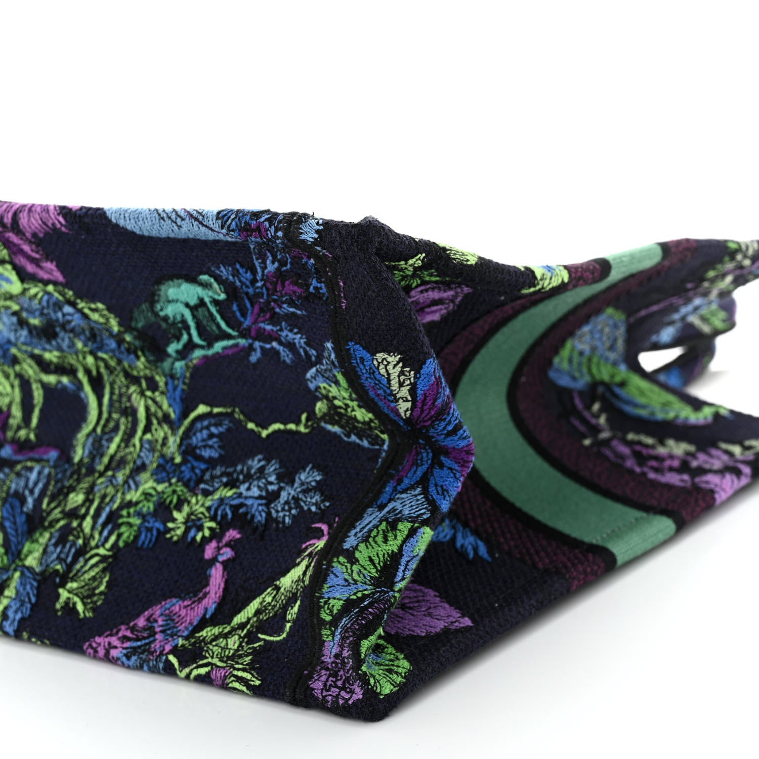 Christian Dior Canvas Embroidered Medium Toile de Jouy Voyage Book Tote Blue Multicolor 10 of 12