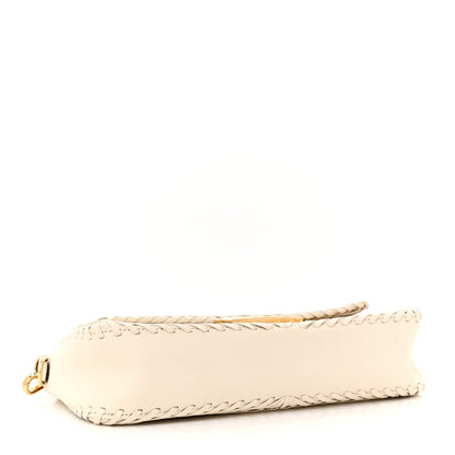 Fendi Vitello King Ceylon Woven Baguette White Ice 4 of 11