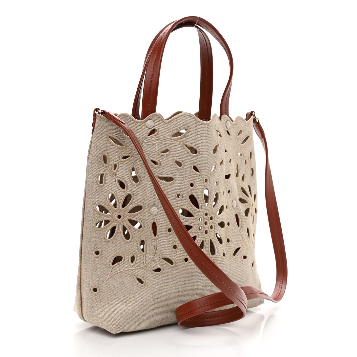 Linen Calfskin Small Kamilla North-South Tote Beige