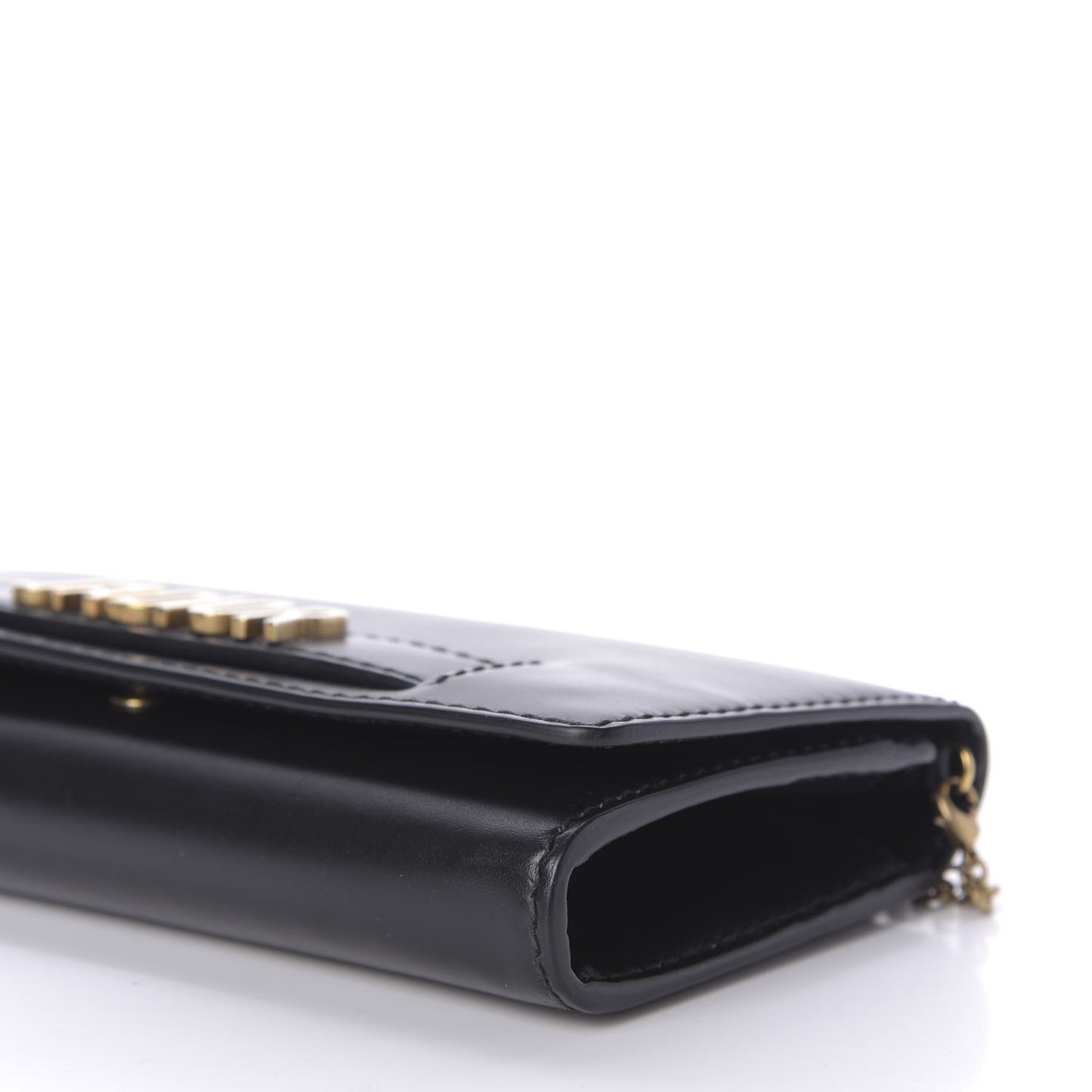 Smooth Calfskin J'adior Croisiere Chain Wallet Black