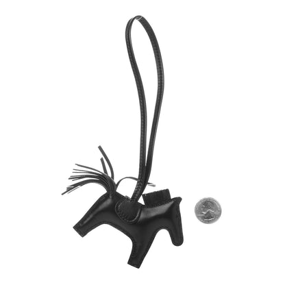 Hermes Milo Lambskin Grigri Rodeo Horse Bag Charm PM So Black 2 of 5
