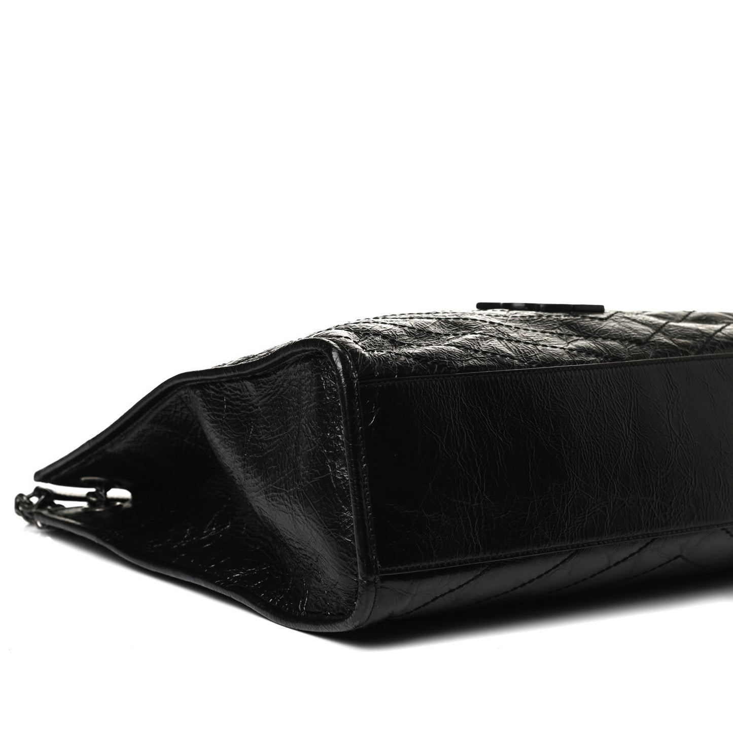 Crinkled Calfskin Matelasse Monogram Niki Shoulder Bag Black