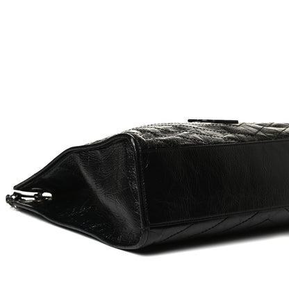 Saint Laurent Crinkled Calfskin Matelasse Monogram Niki Shoulder Bag Black 9 of 17