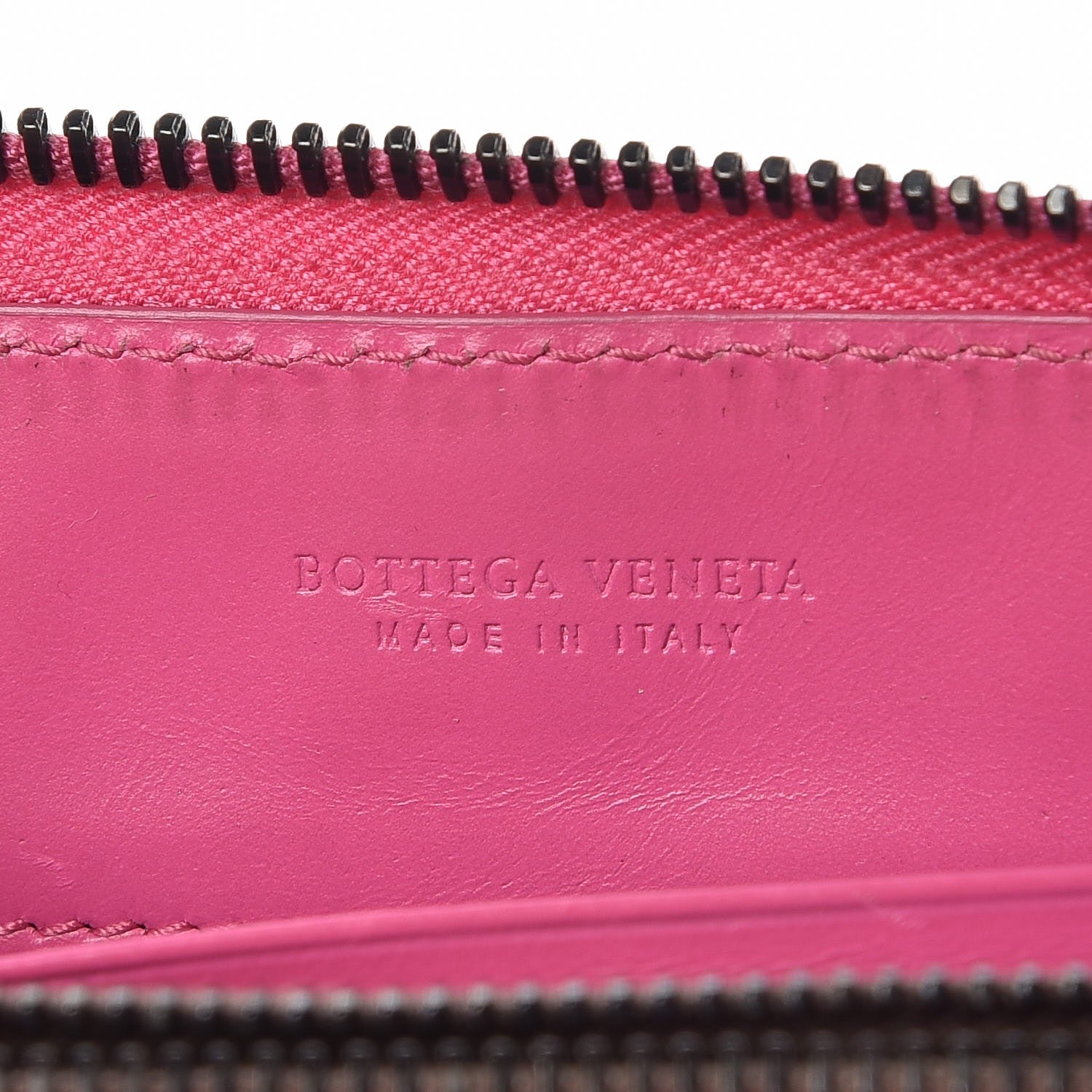 Bottega Veneta Shiny Crocodile Fume Zip Around Wallet Bright Pink 6 of 10