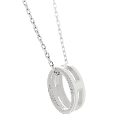 Hermes Lacquered Palladium Mini Pop H Pendant Necklace White 4 of 4