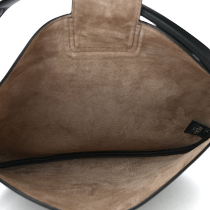 Fendi Vitello Grace Suede Small Croissant Hobo Black 4 of 4