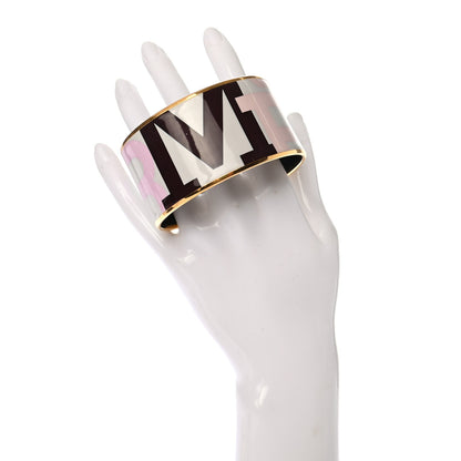 Hermes Enamel Printed Extra Wide Capitales Bracelet 65 2 of 5