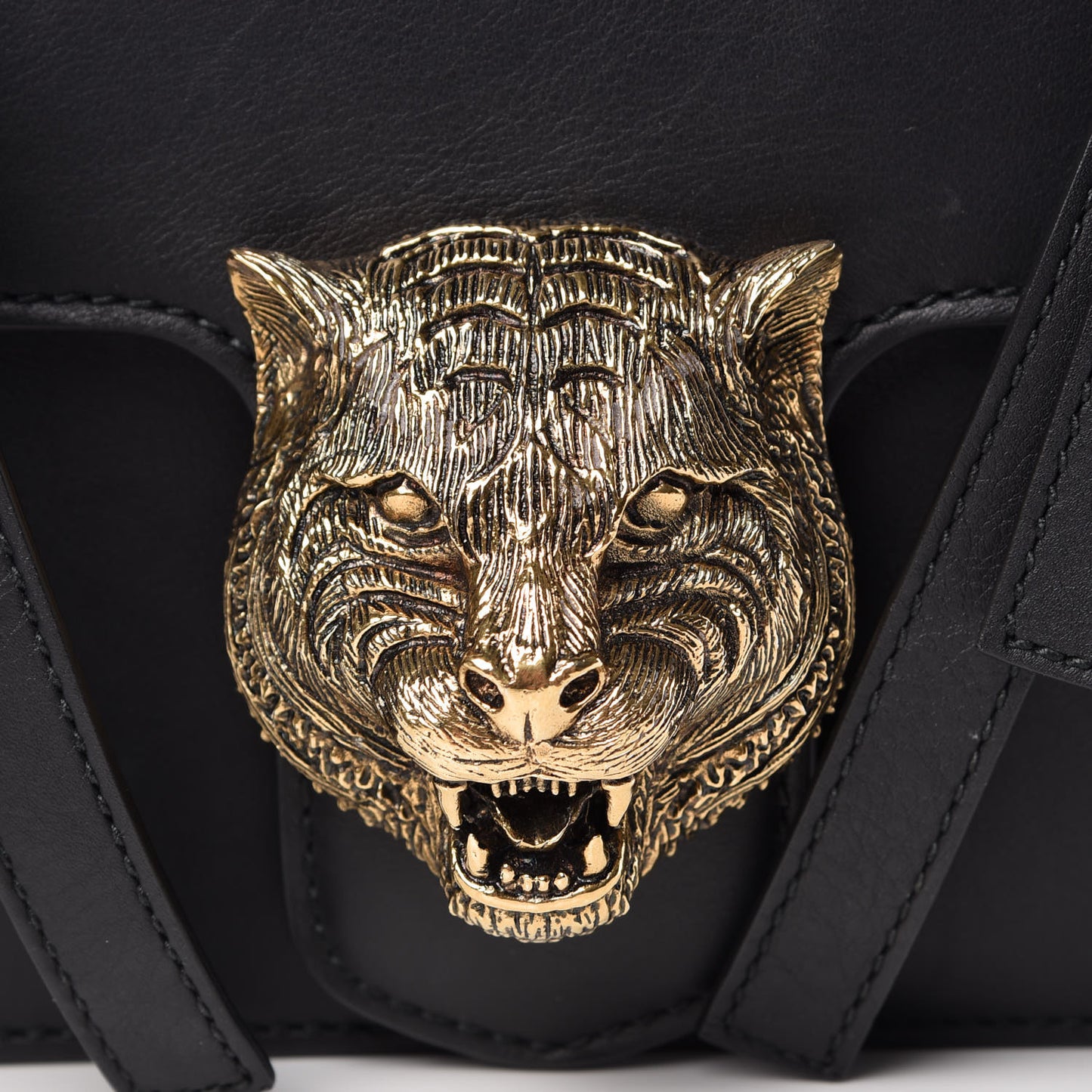 Calfskin Animalier Shoulder Bag Black