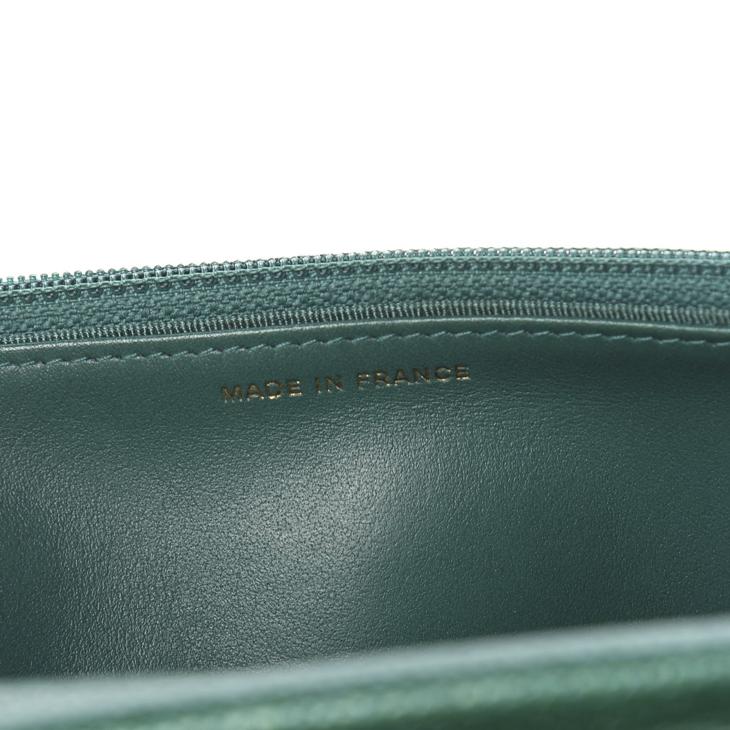 Chanel Metallic Caviar Quilted Wallet On Chain WOC Green 7 of 12