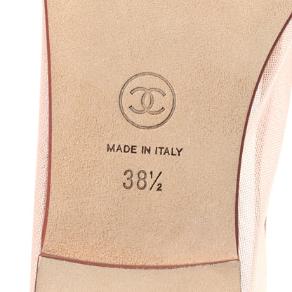 Chanel Mesh Grosgrain CC Cap Toe Ballerina Flats 38.5 Light Pink Dark Pink 8 of 12