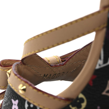 Louis Vuitton Monogram Multicolor Bow Wedge Sandals 38.5 Black 10 of 15