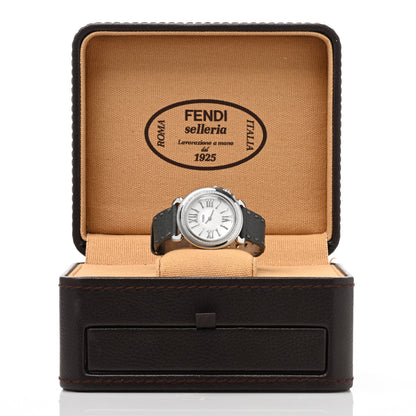 Fendi Stainless Steel Calfskin Diamond Bezel Mother of Pearl 36mm Selleria Quartz Watch 5 of 5