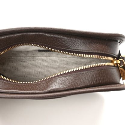 Gucci Monogram Jumbo GG Textured Dollar Calfskin Web Mini Crossbody Bag Camel Ebony New Acero 5 of 14